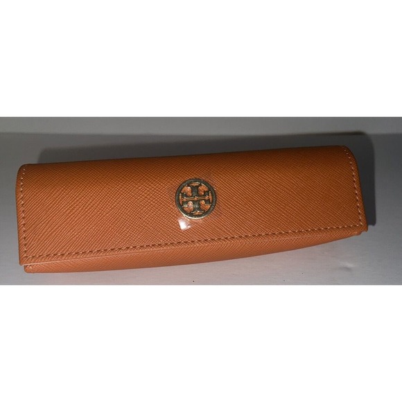 Tory Burch Orange Case Eyeglass Gold Eyeglasses Reading Glasses Logo Pouch Glass - Picture 2 of 8